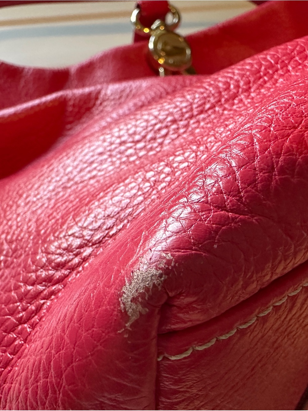 Dooney & Bourke Hot Pink Leather Shoulder Hobo with Gold Hardware - Picture 6 of 12